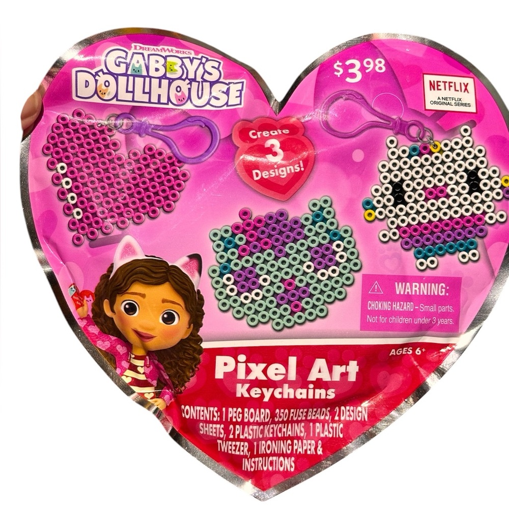 Netflix Gabby Dollhouse Pixel Art Keychain Craft Kit EasterBasket/Stocking Stuff